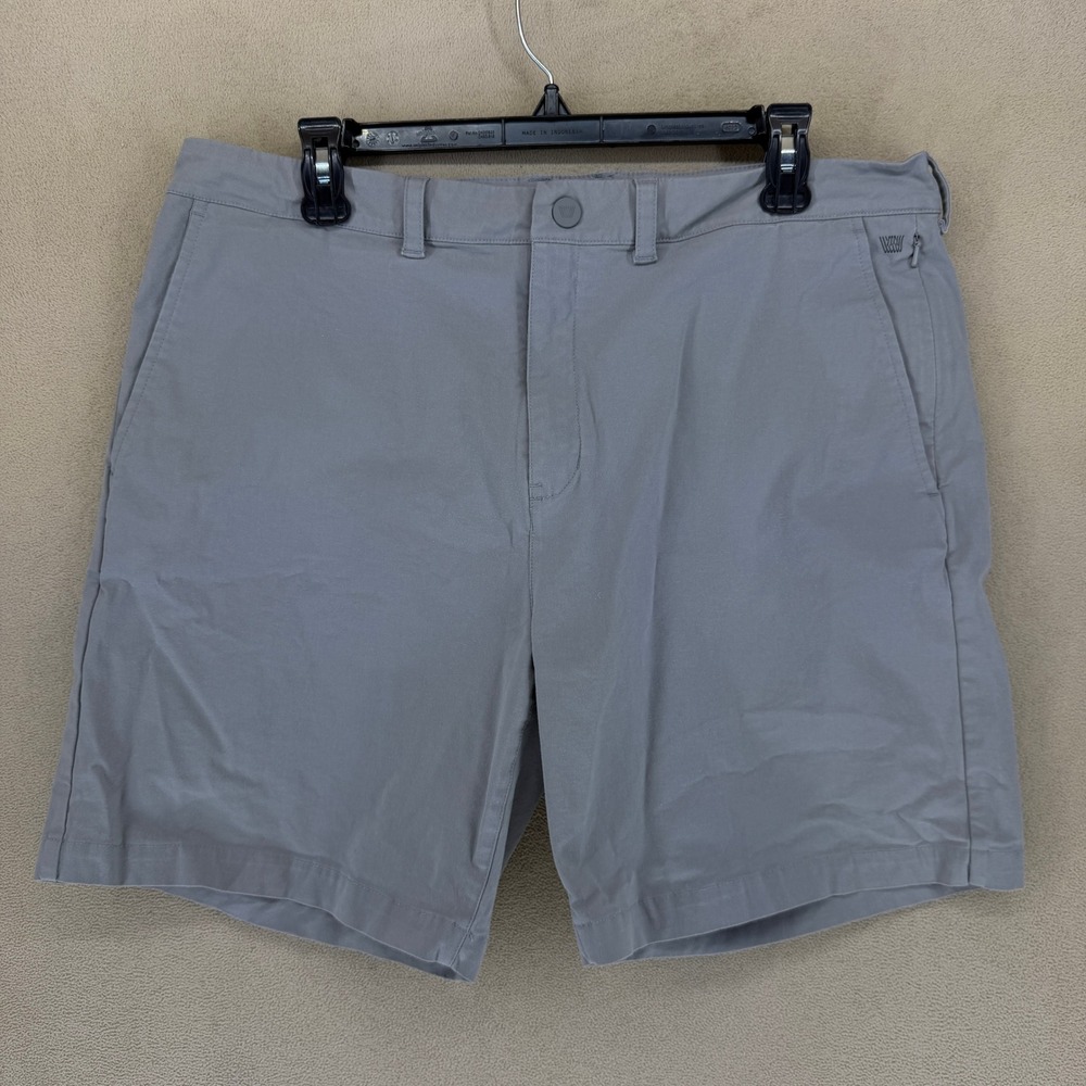 MACK WELDON Men's Gray Chino Shorts‎ Size 36W Flat Front Zip Fly